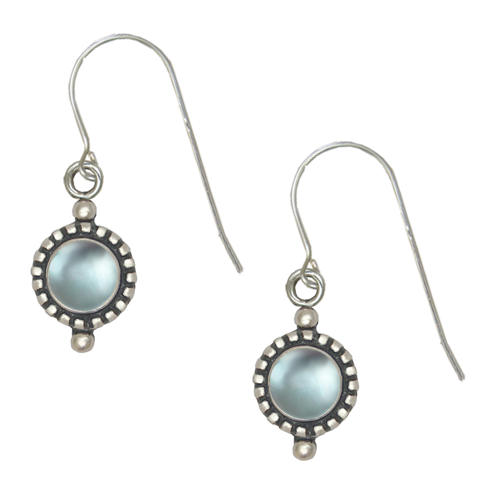 Sterling Silver Little Blue Topaz Gemstone Drop Dangle Earrings